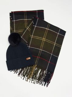 Подарочный набор шапки и шарфа Barbour Dover &amp; Hailes, черный/мульти
