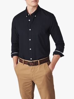 Crew Clothing Slim Fit Оксфордская рубашка с длинными рукавами, Темно-синий