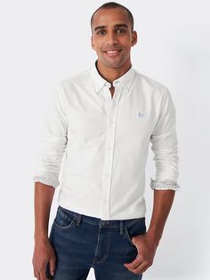 Crew Clothing Slim Fit Оксфордская рубашка с длинными рукавами, белая