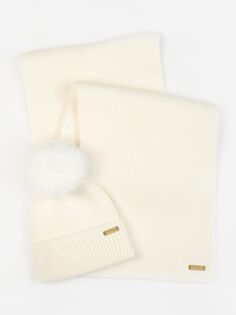 Подарочный набор шапки и шарфа Barbour International Mallory, оптический белый цвет