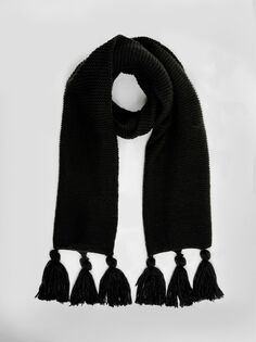 Текстурный шарф с кисточками Great Plains, черный