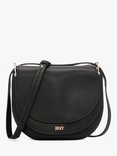 Кожаная сумка через плечо DKNY Gramercy, черная