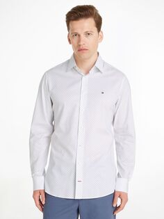 Рубашка с принтом в горошек Tommy Hilfiger, Белый/Темно-синий