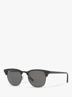 Поляризованные солнцезащитные очки Ray-Ban RB3016 унисекс Clubmaster, черные/серые