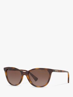Женские поляризационные овальные солнцезащитные очки Ralph RA5259, черепаховый/коричневый с градиентом