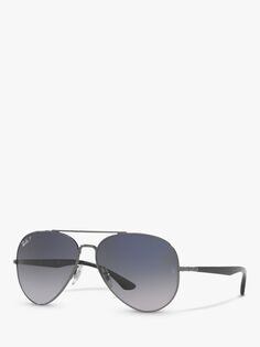 Ray-Ban RB3675 Поляризованные солнцезащитные очки-авиаторы унисекс, бронзовый/синий градиент