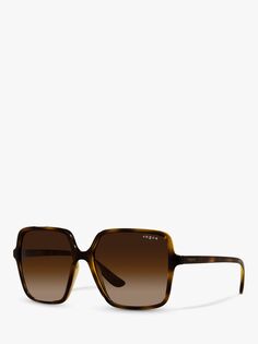 Женские квадратные солнцезащитные очки Vogue VO5352S, темно-гаванский/коричневый с градиентом