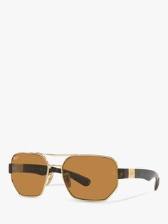 Ray-Ban RB3672 Поляризованные солнцезащитные очки унисекс в стальной оправе черепахового цвета, Arista Gold/Brown