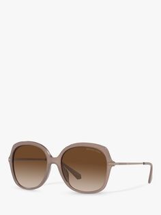 Michael Kors MK2149U Женские квадратные солнцезащитные очки Женева, светло-коричневый/коричневый с градиентом