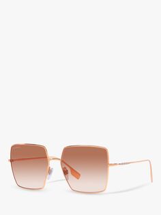 Женские квадратные солнцезащитные очки Burberry BE3133 Daphne, розовое золото/розовый с градиентом