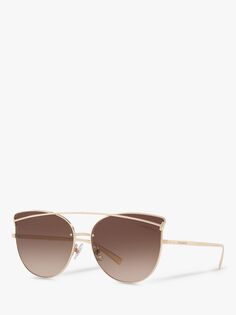 Женские солнцезащитные очки кошачий глаз Tiffany &amp; Co TF3064, бледно-золотой/коричневый с градиентом