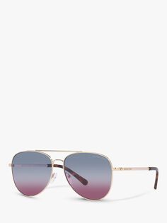 Женские солнцезащитные очки-авиаторы Michael Kors MK1045 San Diego, золото/мультиградиент