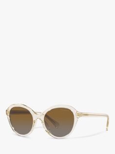 Женские поляризованные солнцезащитные очки круглой формы Ralph RA5286U, цвет блестящее Пино Гриджио
