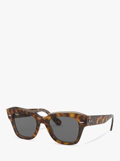 Солнцезащитные очки Ray-Ban RB2186 State Street унисекс в черепаховом корпусе, светло-коричневые