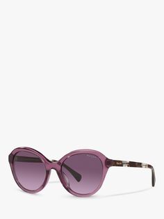 Женские солнцезащитные очки круглой формы Ralph RA5286U, блестящие прозрачные фиолетовые