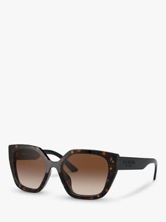 Женские квадратные солнцезащитные очки Prada PR 24XS, черепаховый/коричневый с градиентом