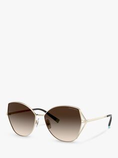 Женские солнцезащитные очки-бабочки Tiffany &amp; Co TF3072, золотисто-коричневый с градиентом