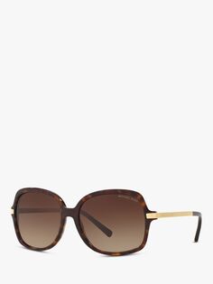 Michael Kors MK2024 Женские квадратные солнцезащитные очки Adrianna II, черепаховый/коричневый с градиентом