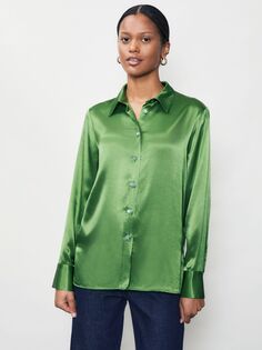 Атласная рубашка Finery Cynthia, зеленая