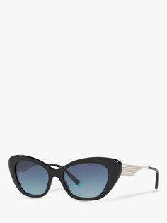 Tiffany &amp; Co TF4158 Женские солнцезащитные очки кошачий глаз, черный/синий с градиентом