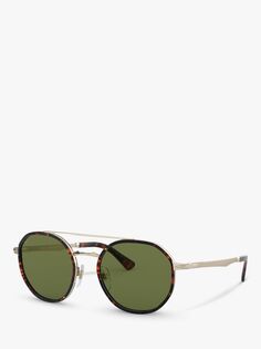 Persol PO2456S Женские овальные солнцезащитные очки, золотисто-зеленые