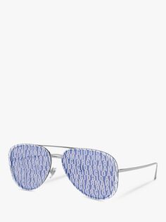 Женские солнцезащитные очки-авиаторы Giorgio Armani AR6084, серебристый/синий
