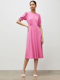 Платье-миди из крепа Finery Lilybelle, розовое