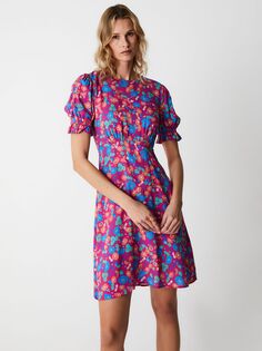 Мини-платье Finery Meg с ботаническим принтом, розовый/мульти