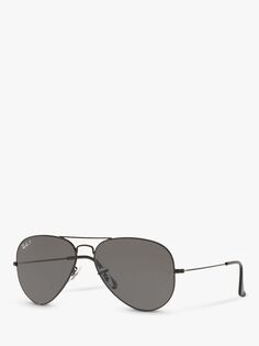 Поляризованные солнцезащитные очки-авиаторы Ray-Ban RB3025 унисекс, черные/серые