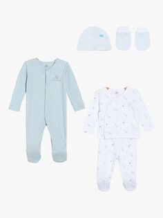 Комбинезон для сна с аппликацией для малышей Mini Cuddles, комплект из шапки и перчаток, белый/синий