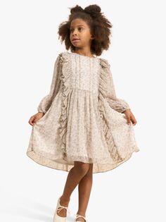 Детское платье Charlotte с нежным принтом Angel &amp; Rocket, цвет слоновой кости