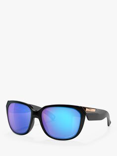 Женские квадратные поляризованные солнцезащитные очки Oakley OO9432 Rev Up, полированный черный/синий