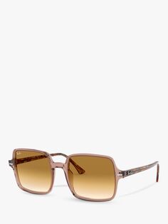 Женские квадратные солнцезащитные очки Ray-Ban RB1973, гавана/коричневый с градиентом