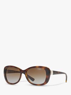 Женские поляризационные солнцезащитные очки-бабочки Vogue VO2943SB, темно-черепаховый/коричневый с градиентом