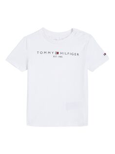 Футболка Tommy Hilfiger Baby из органического хлопка с логотипом Essential, белая