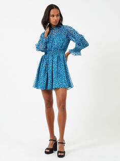 Мини-платье Hallie с оборками French Connection Billi, синяя мозаика