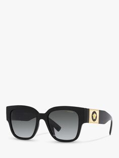 Versace VE4437U Женские солнцезащитные очки с поляризованной подушкой, черный/серый с градиентом