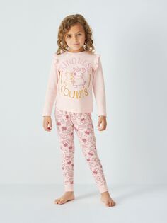 Детский пижамный комплект с вышивкой Свинка Пеппа Brand Threads, розовый
