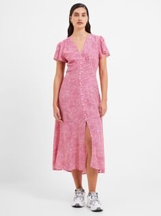 Платье с v-образным вырезом French Connection Bernice Delphine, розовое