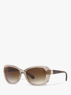 Женские солнцезащитные очки-бабочки Vogue VO2943SB, прозрачные светло-коричневые/коричневые с градиентом