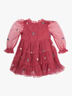 Вечернее платье Angel &amp; Rocket Baby Daisy с вышивкой, розовый румянец