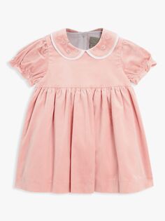 Платье из хлопкового бархата для малышей из коллекции John Lewis, розовое