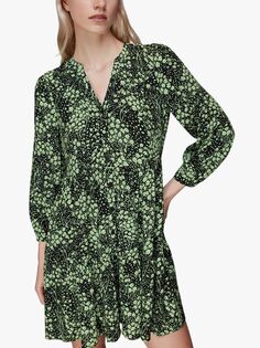 Мини-платье с принтом Daisy Meadow Whistles, Зеленый/Мульти
