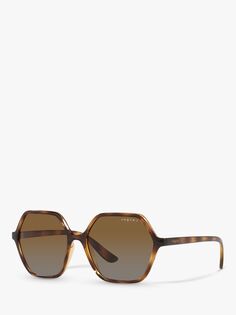 Женские поляризационные солнцезащитные очки нестандартной формы Vogue VO5361S, черепаховый/коричневый с градиентом
