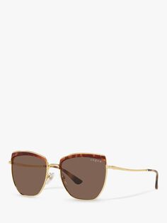 Женские солнцезащитные очки нестандартной формы Vogue VO4234S, золотисто-коричневые