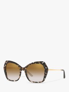 Dolce &amp; Gabbana DG4399 Женские солнцезащитные очки-бабочки, черепаховый/коричневый с градиентом