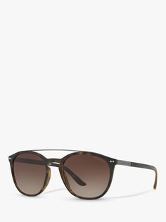 Женские овальные солнцезащитные очки Giorgio Armani AR8088, черепаховый/коричневый с градиентом