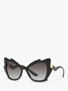 Dolce &amp; Gabbana DG6166 Женские солнцезащитные очки кошачий глаз, черно-серый с градиентом