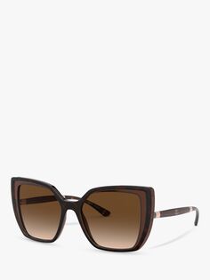 Dolce &amp; Gabbana DG6138 Женские солнцезащитные очки-бабочки, коричневый/коричневый с градиентом