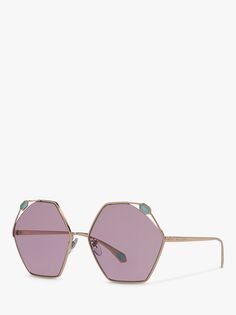 BVLGARI BV6160 Женские солнцезащитные очки нестандартной формы, золотисто-розовые